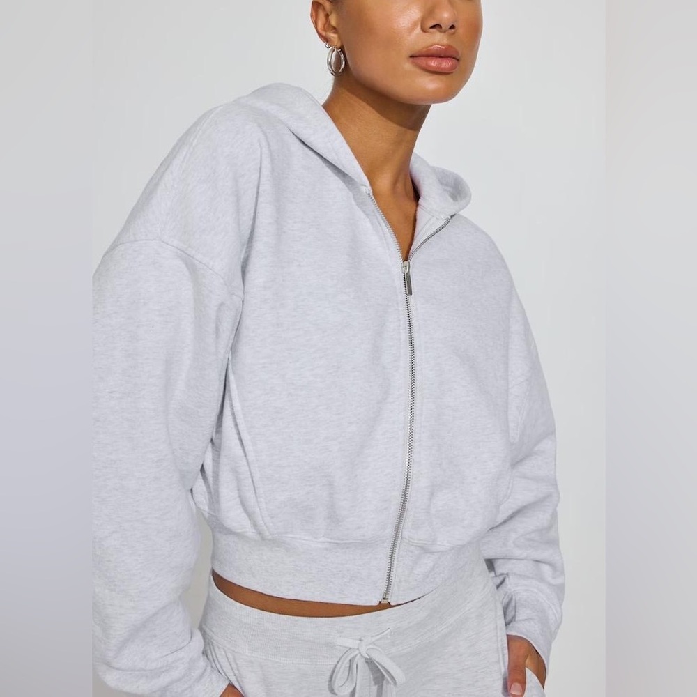 Garage Light Grey Ultrafleece Boxy Full Zip Up Hoodie